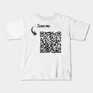 QR Code Design (Scan for Message) Kids T-Shirt